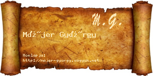 Májer György névjegykártya